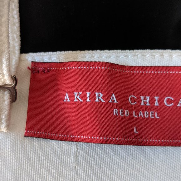 New w/Tags! Akira White Striped Mesh Crop Top w/Removable Straps Size Large - Picture 5 of 5